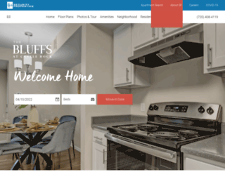bluffscastlerockapts.com screenshot