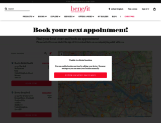 booking-uk.benefitcosmetics.com screenshot