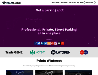 booking.parkgene.io screenshot