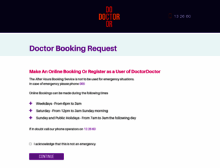 bookings.doctordoctor.com.au screenshot