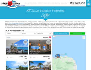 bookings.kauai-vacations-ahh.com screenshot