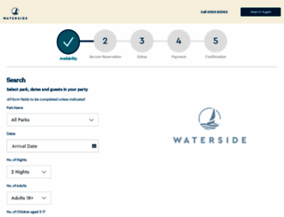 bookings.watersideholidaygroup.co.uk screenshot