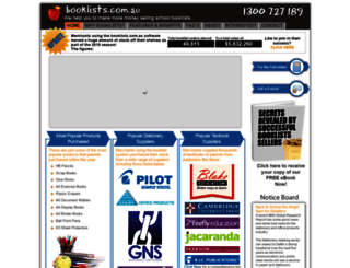booklists.com.au screenshot