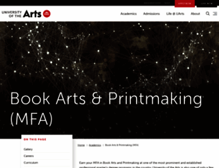 bookprintmfa.uarts.edu screenshot