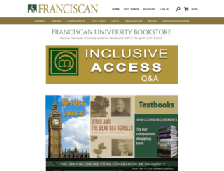 bookstore.franciscan.edu screenshot