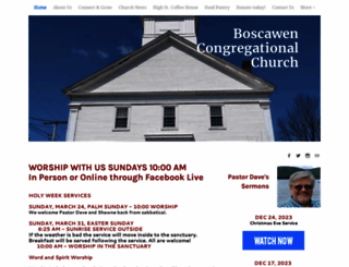 boscawencongregationalchurch.com screenshot