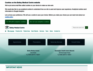 botleymedicalcentre.co.uk screenshot