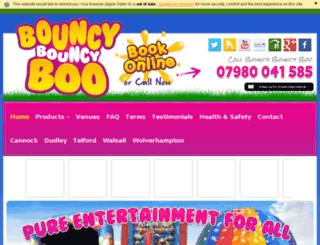bouncybouncyboocastlehire.co.uk screenshot