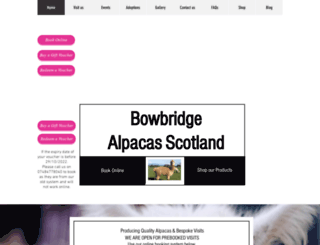 bowbridgealpacas.com screenshot