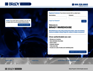 bradywarehouse.com screenshot
