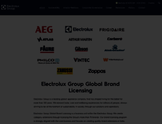 brandlicensing.electrolux.com screenshot