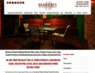 bransonsbuildingmaterial.com.au screenshot