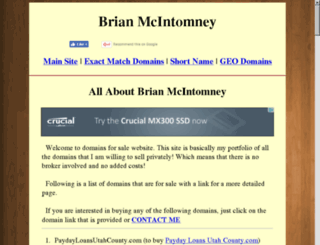 brianmcintomney.com screenshot