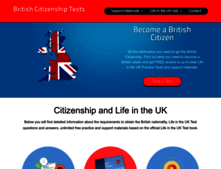 britishcitizenshiptests.co.uk screenshot