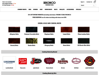 broncowesternwear.com screenshot