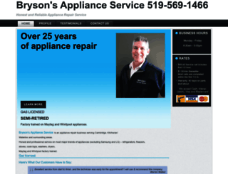 brysonapplianceservice.com screenshot