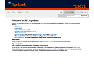 bslsignbank.ucl.ac.uk screenshot