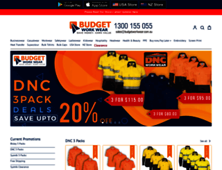 budgetworkwear.com.au screenshot