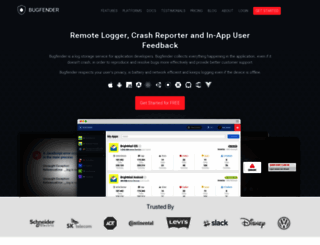 bugfender.com screenshot