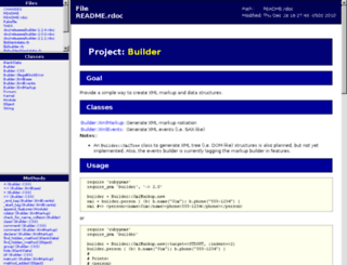 builder.rubyforge.org screenshot
