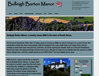 bulleighbartonmanor.co.uk screenshot
