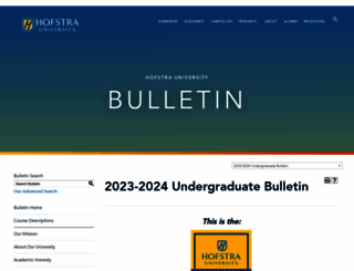 bulletin.hofstra.edu screenshot