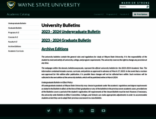 bulletins.wayne.edu screenshot