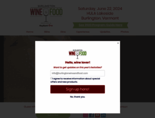 burlingtonwineandfoodfestival.com screenshot