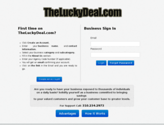 business.theluckydeal.com screenshot