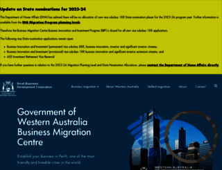 businessmigration.wa.gov.au screenshot