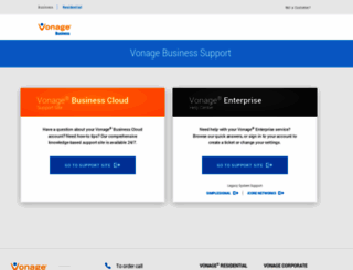 businesssupport.vonage.com screenshot