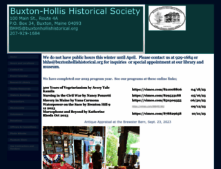buxtonhollishistorical.org screenshot