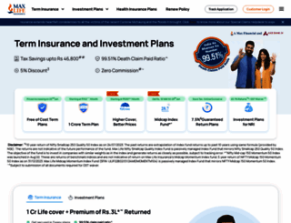 buyonline.maxlifeinsurance.com screenshot