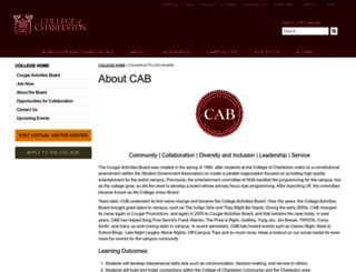 cab.cofc.edu screenshot