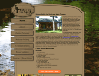 cabinonthecreekwi.com screenshot