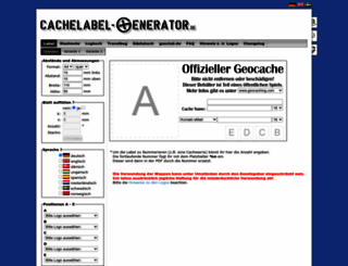 cachelabel-generator.de screenshot