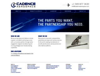 cadenceaerospace.com screenshot