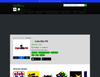cafe80s.radio.de screenshot