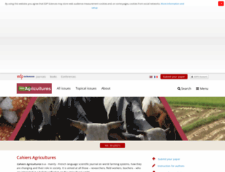 cahiersagricultures.fr screenshot