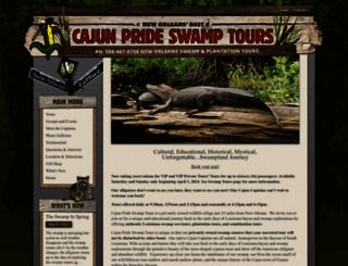 cajunprideswamptours.com screenshot