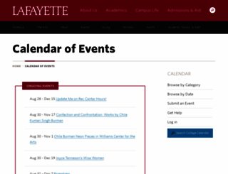 calendar.lafayette.edu screenshot