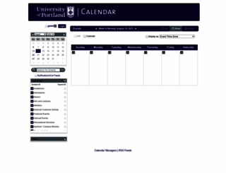 calendar.up.edu screenshot