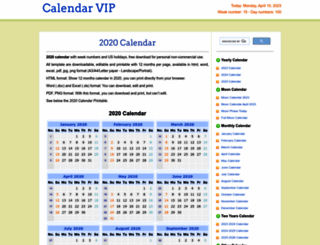 calendarvip.com screenshot