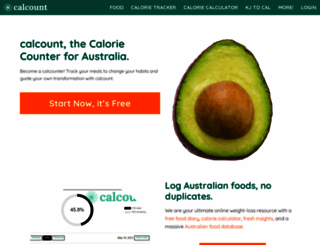 caloriecounter.com.au screenshot