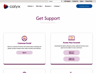 calyxsupport.com screenshot