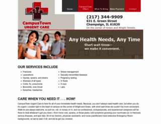campustownurgentcare.com screenshot