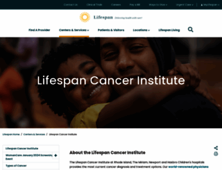 cancer.lifespan.org screenshot