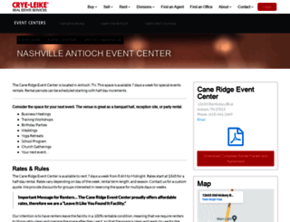 caneridgeeventcenter.com screenshot