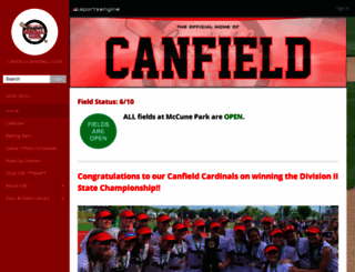 canfieldbaseballclub.com screenshot