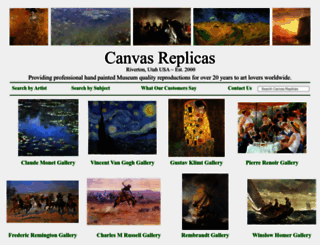 canvasreplicas.com screenshot